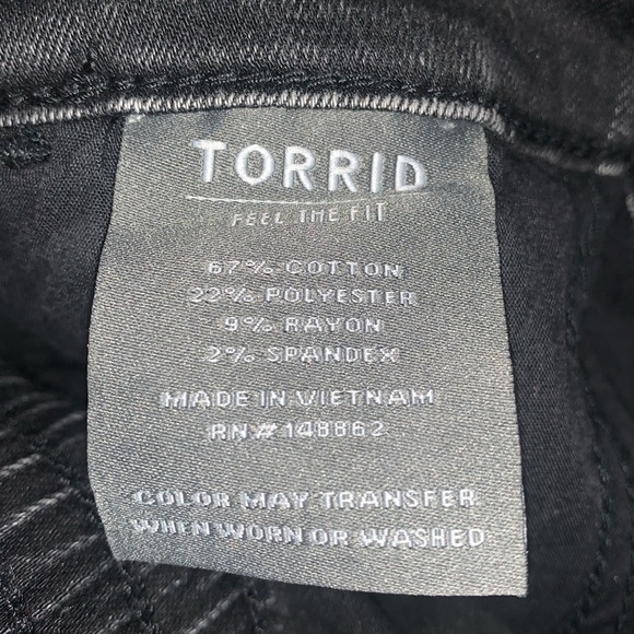 NWT Torrid Pull On Boyfriend Straight‎ Super High Rise Charcoal Wash Jeans 3XL - Picture 7 of 8